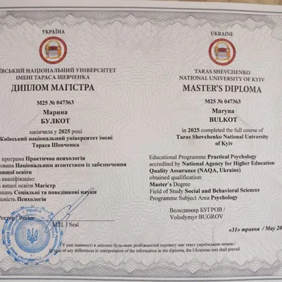 Диплом магістра